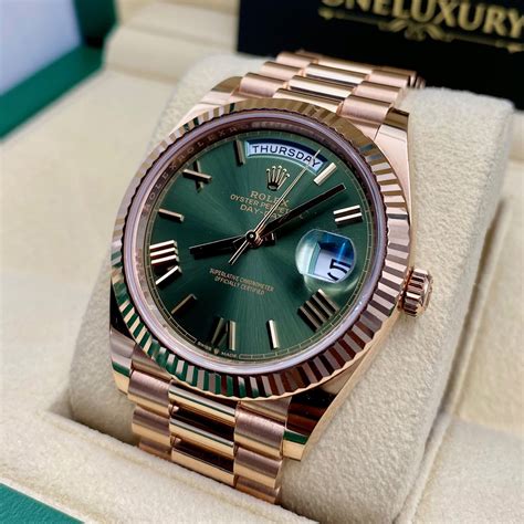 rolex d date green|rolex day date 40mm.